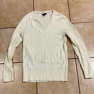 Tommy Hilfiger off-white V-neck sweater